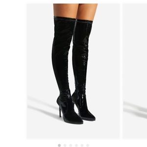Patent leather boots